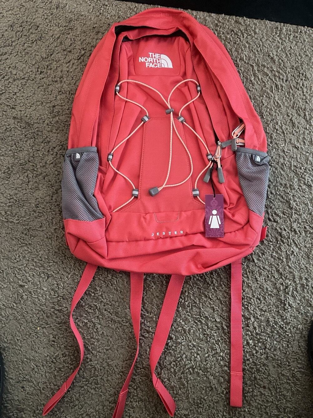 The North Face Jester Backpack - Coral - Padded Hiking/School/Laptop Bag NWT